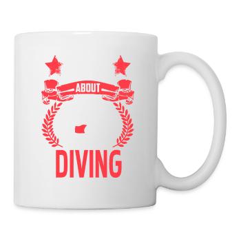 Toute la journée je pense à Diving Vintage Diver Présent - Mug blanc - blanc - Droite