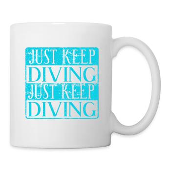 Retro Vintage Just Keep Diving Awesome Diver - Tasse - Weiß - Rechts