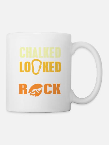 Chalked Locked & Prêt à faire du rock cool Bouldering - Mug blanc - blanc