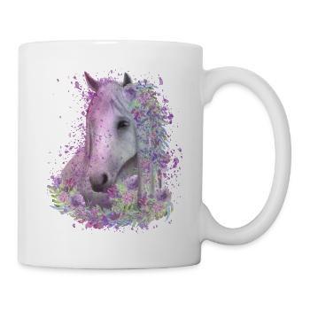 Horse Motif Watercolors Rider Gift - Mug - white - Right