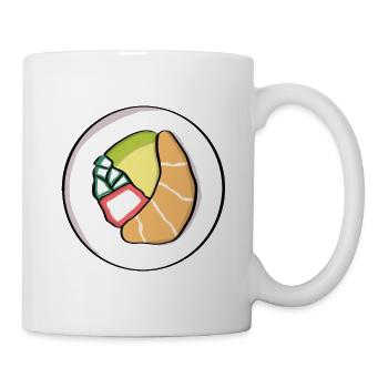 Lustige Sushi Rolle Halloween Kostüm - Tasse - Weiß - Rechts