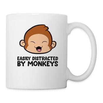 Affe-Affe-Liebhaber leicht von Affen abgelenkt - Tasse - Weiß - Rechts
