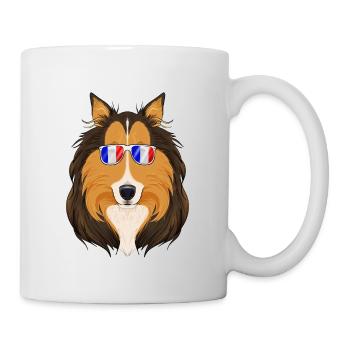 Collie France Sunglasses I French Flag - Tasse - Weiß - Rechts