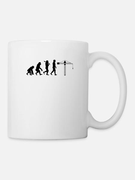 Kranführer Evolution - Tasse - Weiß