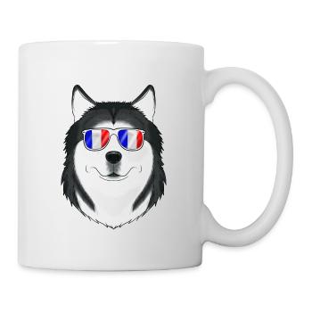 Husky France Sunglasses I French Flag - Tasse - Weiß - Rechts
