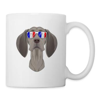 Weimaraner France Sunglasses I French Flag - Tasse - Weiß - Rechts