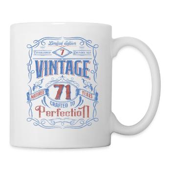 Vintage Crafted To Perfection 71th Birthday - Mug - white - Right