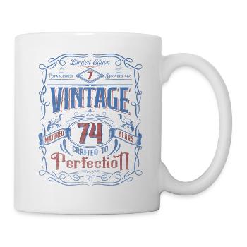 Vintage Crafted To Perfection 74th Birthday - Mug - white - Right