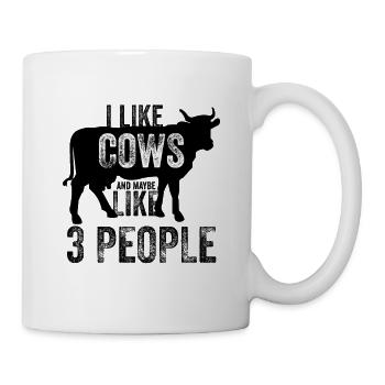 J’aime les vaches et peut-être comme 3 personnes - Mug blanc - blanc - Droite
