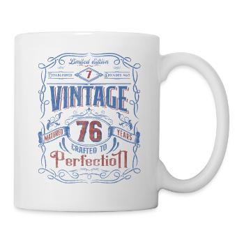 Vintage Crafted To Perfection 76th Birthday - Mug - white - Right