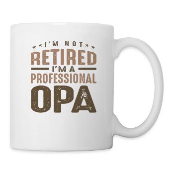 Je ne suis pas à la retraite Je suis un professionnel Opa - Mug blanc - blanc - Droite