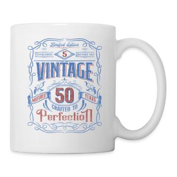 Vintage Crafted To Perfection 50th Birthday - Tasse - Weiß - Rechts