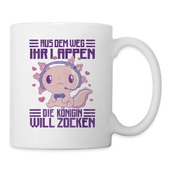 Die Königin Will Zocken Gamer Girl - Tasse - Weiß - Rechts