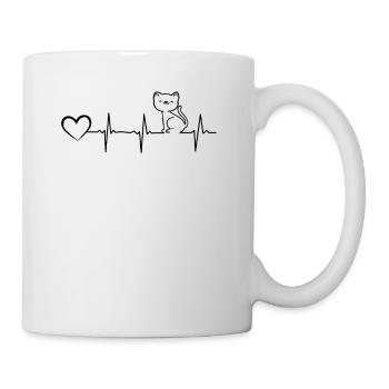 Cat Lovers Cat Heartbeat Heart Cat Ownership - Mug - white - Right