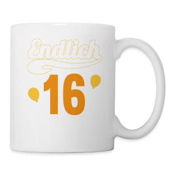 Endlich 16 aber Eltern leben bei mir 16 Geburtstag - Tasse - Weiß - Rechts