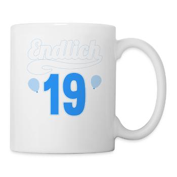 Endlich 19 aber Eltern leben bei mir 19 Geburtstag - Tasse - Weiß - Rechts