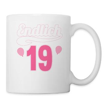 Endlich 19 aber Eltern leben bei mir 19 Geburtstag - Tasse - Weiß - Rechts