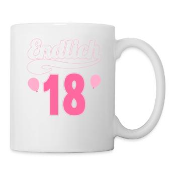 Endlich 18 aber Eltern leben bei mir 18 Geburtstag - Tasse - Weiß - Rechts