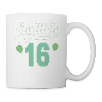 Endlich 16 aber Eltern leben bei mir 16 Geburtstag - Tasse - Weiß - Rechts