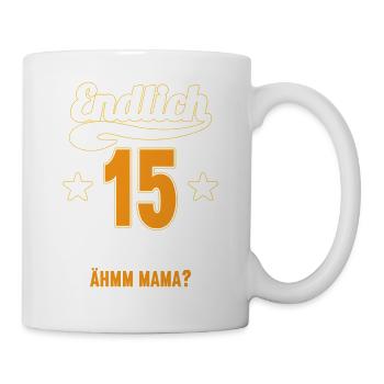 15 Jahre ich weiß kann alles Äh mama 15 Geburtstag - Tasse - Weiß - Rechts