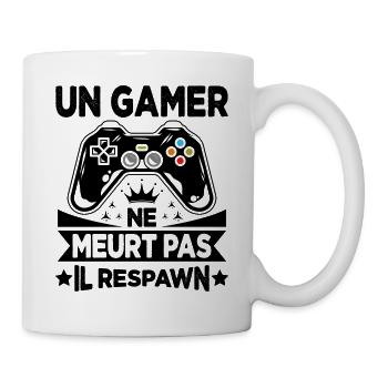 Un Gamer Ne Meurt Pas Il Respawn Cadeau Gamer - Mug blanc - blanc - Droite