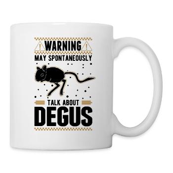 Avertissement Peut parler spontanément de Degus - Mug blanc - blanc - Droite