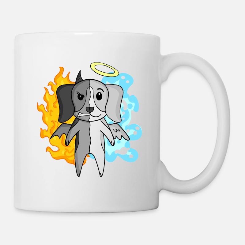 Hund Beagle - Engel und Teufel - Tasse - Weiß