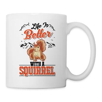 La vie est meilleure avec un écureuil Eichhörnchen - Mug blanc - blanc - Droite