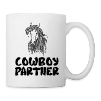 Cowboy Partenaire Western Texas Cowboy Rodeo Horse - Mug blanc - blanc - Droite