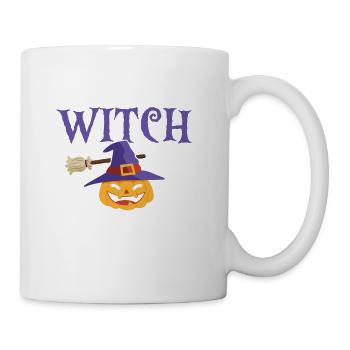 Resting Witch Pumpkin Face Cool Halloween - Mug - white - Right