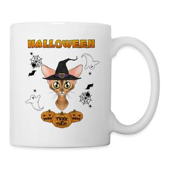 Abyssinian Cat Lover I Happy Halloween - Mug - white - Right