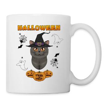 British Shorthair Cat Lover I Happy Halloween - Tasse - Weiß - Rechts