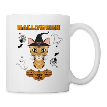 Bengal Cat Lover I Happy Halloween - Tasse - Weiß - Rechts