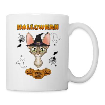 Devon Rex Cat Lover I Joyeux Halloween - Mug blanc - blanc - Droite