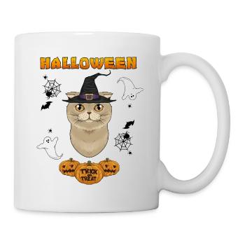Scottish Fold Cat Lover I Joyeux Halloween - Mug blanc - blanc - Droite