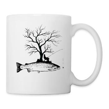 Arbre graphique - Truite de poisson - Mug blanc - blanc - Droite