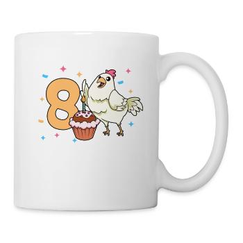 Au Poulet - Anniversaire Enfants 8 ans - Mug blanc - blanc - Droite