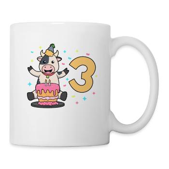With Cow - Children's Birthday 3 Years - Mug - white - Right