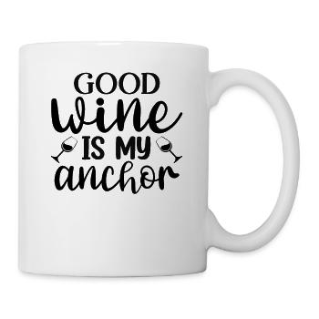 Good wine is my anchor - Mug - white - Right
