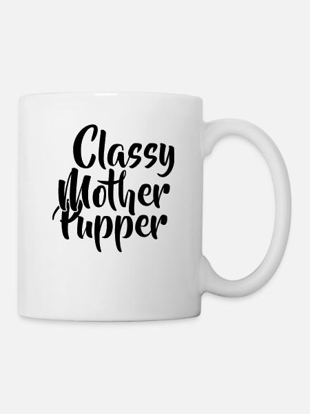 Stilvolle Welpen Mutter - Tasse - Weiß