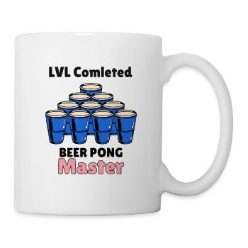 Party Bierpong LVL lustig Geschenkidee T-shirt - Tasse - Weiß - Rechts