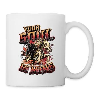 Your Soul Is Mine. Grim reaper, skeleton, horse. - Mug - white - Right