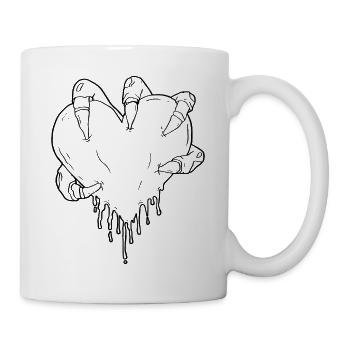 Zombiecore Ästhetische Zombie Monster Hand Skelett - Tasse - Weiß - Rechts