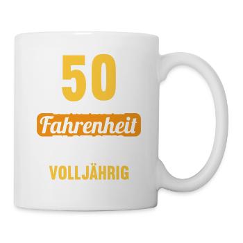 50 bin ich in Fahrenheit in Celsius 50 Geburtstag - Tasse - Weiß - Rechts