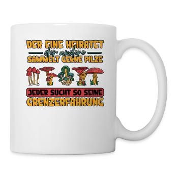 Pilzsammler Pilz Sucher - Tasse - Weiß - Rechts