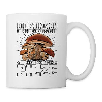 Pilzsammler Pilz Sucher - Tasse - Weiß - Rechts