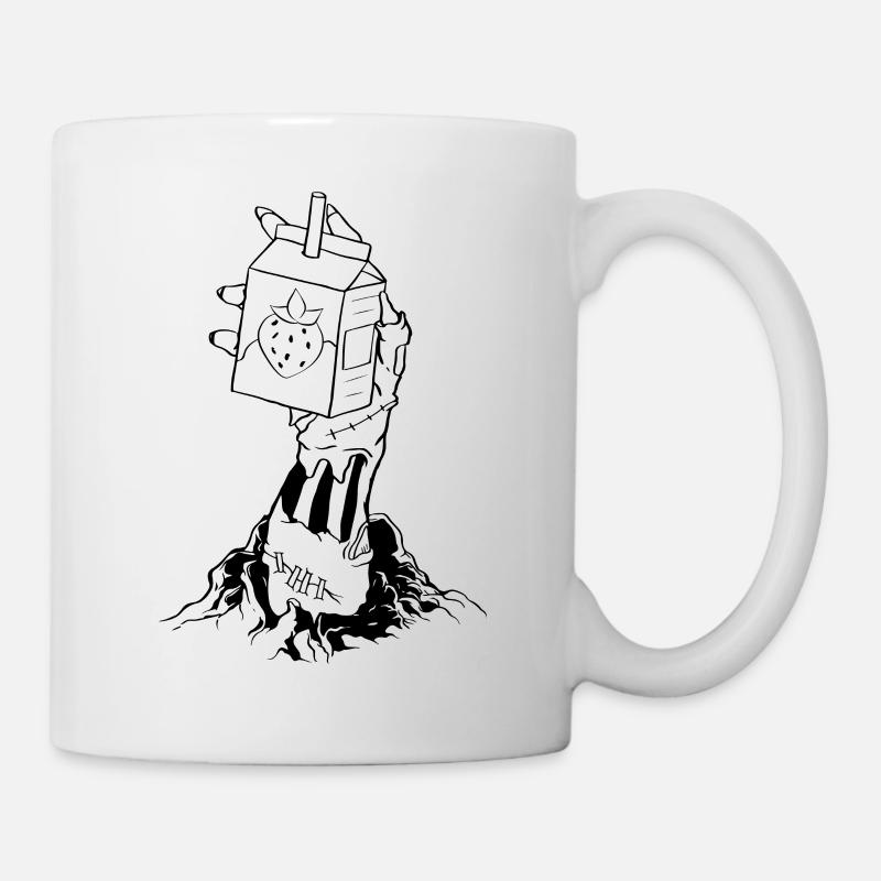 Zombiecore Esthétique Fraise Lait Zombie - Mug blanc - blanc