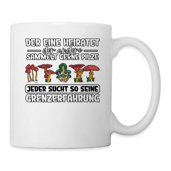 Pilzsammler Pilz Sucher - Tasse - Weiß - Rechts