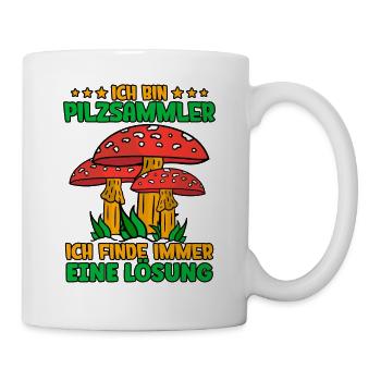 Pilzsammler Pilz Sucher - Tasse - Weiß - Rechts