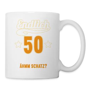 Endlich 50 weiß kann alles Äh Schatz 50 Geburtstag - Tasse - Weiß - Rechts